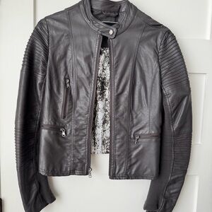 XS Le Chateau Dark Gray Leather Jacket
